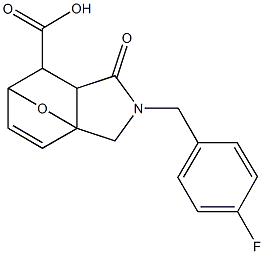 3-(4-fluorobenzyl)-4-oxo-10-oxa-3-azatricyclo[5.2.1.0~1,5~]dec-8-ene-6-carboxylic acid Struktur
