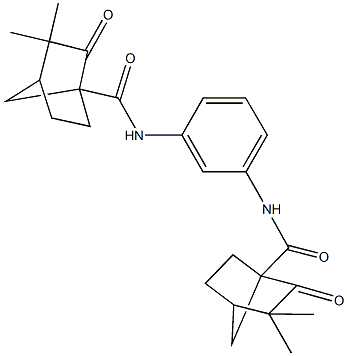 N-(3-{[(3,3-dimethyl-2-oxobicyclo[2.2.1]hept-1-yl)carbonyl]amino}phenyl)-3,3-dimethyl-2-oxobicyclo[2.2.1]heptane-1-carboxamide 化学構造式