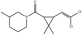 1-{[3-(2,2-dichlorovinyl)-2,2-dimethylcyclopropyl]carbonyl}-3-methylpiperidine 化学構造式