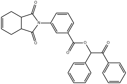 2-oxo-1,2-diphenylethyl 3-(1,3-dioxo-1,3,3a,4,7,7a-hexahydro-2H-isoindol-2-yl)benzoate 化学構造式