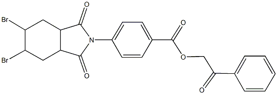 2-oxo-2-phenylethyl 4-(5,6-dibromo-1,3-dioxooctahydro-2H-isoindol-2-yl)benzoate Structure