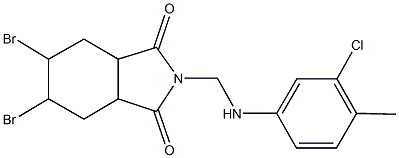 5,6-dibromo-2-[(3-chloro-4-methylanilino)methyl]hexahydro-1H-isoindole-1,3(2H)-dione,1005096-90-1,结构式