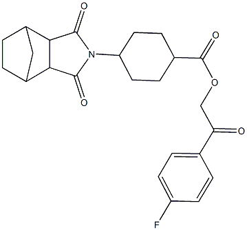 2-(4-fluorophenyl)-2-oxoethyl 4-(3,5-dioxo-4-azatricyclo[5.2.1.0~2,6~]dec-4-yl)cyclohexanecarboxylate 结构式