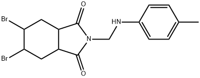 5,6-dibromo-2-(4-toluidinomethyl)hexahydro-1H-isoindole-1,3(2H)-dione Structure