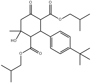 diisobutyl 2-(4-tert-butylphenyl)-4-hydroxy-4-methyl-6-oxo-1,3-cyclohexanedicarboxylate Structure