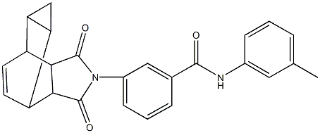 3-(3,5-dioxo-4-azatetracyclo[5.3.2.0~2,6~.0~8,10~]dodec-11-en-4-yl)-N-(3-methylphenyl)benzamide 化学構造式
