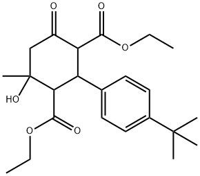 diethyl 2-(4-tert-butylphenyl)-4-hydroxy-4-methyl-6-oxocyclohexane-1,3-dicarboxylate,1005106-40-0,结构式