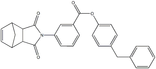4-benzylphenyl 3-(3,5-dioxo-4-azatricyclo[5.2.1.0~2,6~]dec-8-en-4-yl)benzoate Structure