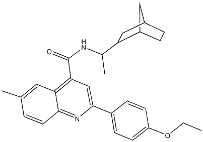 N-(1-bicyclo[2.2.1]hept-2-ylethyl)-2-(4-ethoxyphenyl)-6-methyl-4-quinolinecarboxamide Struktur