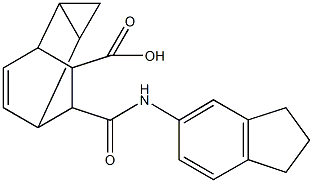 7-[(2,3-dihydro-1H-inden-5-ylamino)carbonyl]tricyclo[3.2.2.0~2,4~]non-8-ene-6-carboxylic acid Struktur