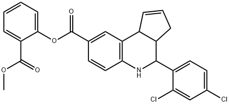 2-(methoxycarbonyl)phenyl 4-(2,4-dichlorophenyl)-3a,4,5,9b-tetrahydro-3H-cyclopenta[c]quinoline-8-carboxylate 结构式