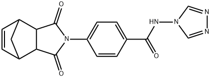 4-(3,5-dioxo-4-azatricyclo[5.2.1.0~2,6~]dec-8-en-4-yl)-N-(4H-1,2,4-triazol-4-yl)benzamide Structure