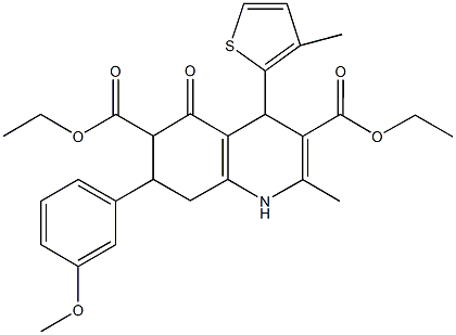 diethyl 7-(3-methoxyphenyl)-2-methyl-4-(3-methyl-2-thienyl)-5-oxo-1,4,5,6,7,8-hexahydro-3,6-quinolinedicarboxylate|