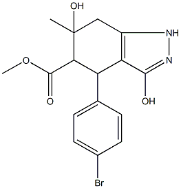 methyl 4-(4-bromophenyl)-3,6-dihydroxy-6-methyl-4,5,6,7-tetrahydro-1H-indazole-5-carboxylate Structure