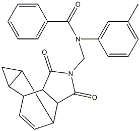 N-[(3,5-dioxo-4-azatetracyclo[5.3.2.0~2,6~.0~8,10~]dodec-11-en-4-yl)methyl]-N-(3-methylphenyl)benzamide,1005117-00-9,结构式