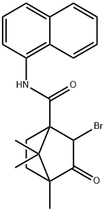 2-bromo-4,7,7-trimethyl-N-(1-naphthyl)-3-oxobicyclo[2.2.1]heptane-1-carboxamide Struktur