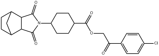 2-(4-chlorophenyl)-2-oxoethyl 4-(3,5-dioxo-4-azatricyclo[5.2.1.0~2,6~]dec-4-yl)cyclohexanecarboxylate Struktur