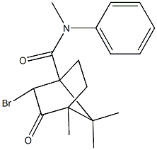 2-bromo-N,4,7,7-tetramethyl-3-oxo-N-phenylbicyclo[2.2.1]heptane-1-carboxamide Structure