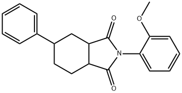 2-(2-methoxyphenyl)-5-phenylhexahydro-1H-isoindole-1,3(2H)-dione 化学構造式