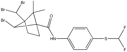 6-bromo-4-(dibromomethyl)-N-{4-[(difluoromethyl)sulfanyl]phenyl}-5,5-dimethylbicyclo[2.1.1]hexane-1-carboxamide 化学構造式