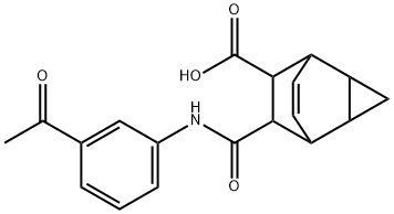 7-[(3-acetylanilino)carbonyl]tricyclo[3.2.2.0~2,4~]non-8-ene-6-carboxylic acid Struktur