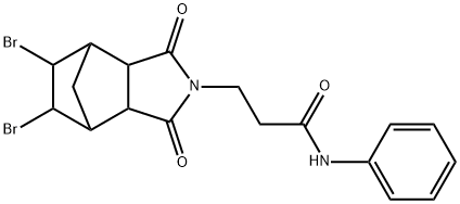 3-(8,9-dibromo-3,5-dioxo-4-azatricyclo[5.2.1.0~2,6~]dec-4-yl)-N-phenylpropanamide 化学構造式