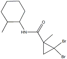 2,2-dibromo-1-methyl-N-(2-methylcyclohexyl)cyclopropanecarboxamide Structure