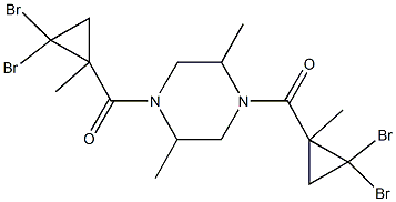 1,4-bis[(2,2-dibromo-1-methylcyclopropyl)carbonyl]-2,5-dimethylpiperazine 结构式