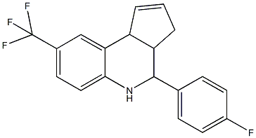 4-(4-fluorophenyl)-8-(trifluoromethyl)-3a,4,5,9b-tetrahydro-3H-cyclopenta[c]quinoline 化学構造式