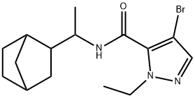N-(1-bicyclo[2.2.1]hept-2-ylethyl)-4-bromo-1-ethyl-1H-pyrazole-5-carboxamide 化学構造式