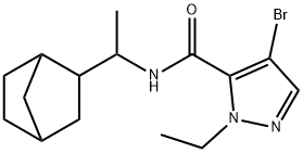 N-(1-bicyclo[2.2.1]hept-2-ylethyl)-4-bromo-1-ethyl-1H-pyrazole-5-carboxamide 结构式