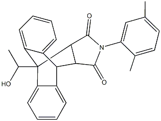 17-(2,5-dimethylphenyl)-1-(1-hydroxyethyl)-17-azapentacyclo[6.6.5.0~2,7~.0~9,14~.0~15,19~]nonadeca-2,4,6,9,11,13-hexaene-16,18-dione,1005177-79-6,结构式