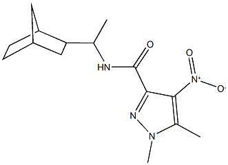 N-(1-bicyclo[2.2.1]hept-2-ylethyl)-4-nitro-1,5-dimethyl-1H-pyrazole-3-carboxamide Structure