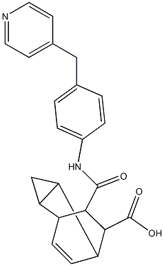 7-{[4-(4-pyridinylmethyl)anilino]carbonyl}tricyclo[3.2.2.0~2,4~]non-8-ene-6-carboxylic acid 结构式