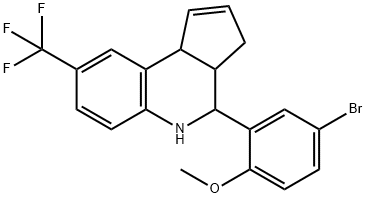 4-bromo-2-[8-(trifluoromethyl)-3a,4,5,9b-tetrahydro-3H-cyclopenta[c]quinolin-4-yl]phenyl methyl ether Structure