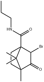 2-bromo-4,7,7-trimethyl-3-oxo-N-propylbicyclo[2.2.1]heptane-1-carboxamide Structure