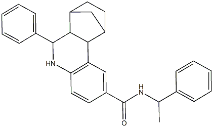 10-phenyl-N-(1-phenylethyl)-9-azatetracyclo[10.2.1.0~2,11~.0~3,8~]pentadeca-3,5,7-triene-5-carboxamide Structure