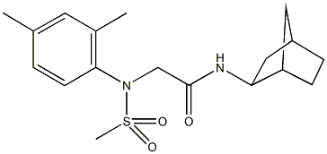 N-bicyclo[2.2.1]hept-2-yl-2-[2,4-dimethyl(methylsulfonyl)anilino]acetamide Structure