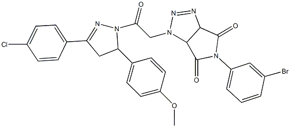 5-(3-bromophenyl)-1-{2-[3-(4-chlorophenyl)-5-(4-methoxyphenyl)-4,5-dihydro-1H-pyrazol-1-yl]-2-oxoethyl}-3a,6a-dihydropyrrolo[3,4-d][1,2,3]triazole-4,6(1H,5H)-dione Structure