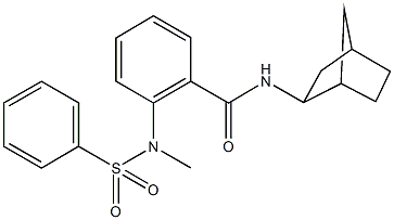 N-bicyclo[2.2.1]hept-2-yl-2-[methyl(phenylsulfonyl)amino]benzamide Struktur