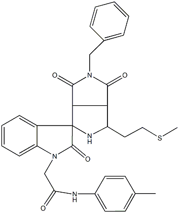 1005252-32-3 N-(4-methylphenyl)-2-(2'-benzyl-2,3,3'a,4',6',6'a-hexahydro-4'-[2-{methylsulfanyl}ethyl]-1',2,3'(2'H,3'aH)-trioxospiro{1H-indole-3,6'-pyrrolo[3,4-c]pyrrole}-1-yl)acetamide