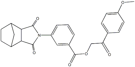 2-(4-methoxyphenyl)-2-oxoethyl 3-(3,5-dioxo-4-azatricyclo[5.2.1.0~2,6~]dec-4-yl)benzoate Structure