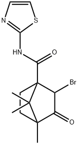 2-bromo-4,7,7-trimethyl-3-oxo-N-(1,3-thiazol-2-yl)bicyclo[2.2.1]heptane-1-carboxamide Structure