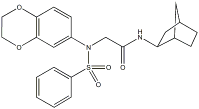 N-bicyclo[2.2.1]hept-2-yl-2-[2,3-dihydro-1,4-benzodioxin-6-yl(phenylsulfonyl)amino]acetamide|