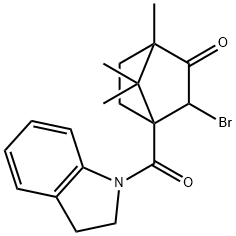 3-bromo-4-(2,3-dihydro-1H-indol-1-ylcarbonyl)-1,7,7-trimethylbicyclo[2.2.1]heptan-2-one Structure