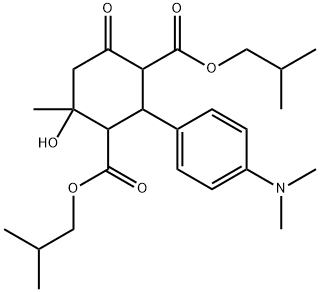 diisobutyl 2-[4-(dimethylamino)phenyl]-4-hydroxy-4-methyl-6-oxo-1,3-cyclohexanedicarboxylate 结构式