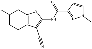 N-(3-cyano-6-methyl-4,5,6,7-tetrahydro-1-benzothien-2-yl)-1-methyl-1H-pyrazole-3-carboxamide Structure