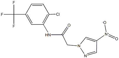 N-[2-chloro-5-(trifluoromethyl)phenyl]-2-{4-nitro-1H-pyrazol-1-yl}acetamide Struktur