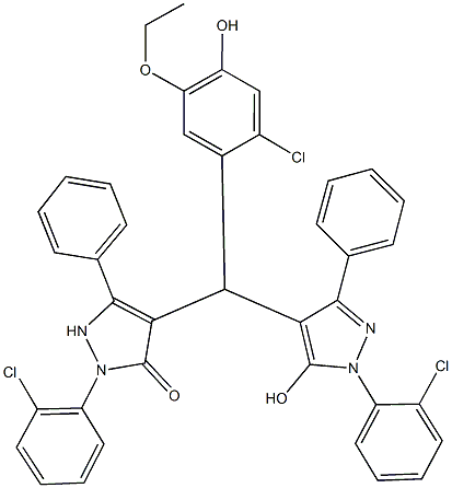 4-{(2-chloro-5-ethoxy-4-hydroxyphenyl)[1-(2-chlorophenyl)-5-hydroxy-3-phenyl-1H-pyrazol-4-yl]methyl}-2-(2-chlorophenyl)-5-phenyl-1,2-dihydro-3H-pyrazol-3-one|