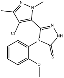 5-(4-chloro-1,3-dimethyl-1H-pyrazol-5-yl)-4-(2-methoxyphenyl)-4H-1,2,4-triazole-3-thiol Structure